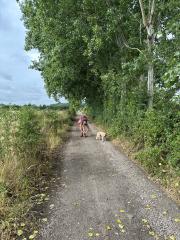Heading up the track from Teynham railway station to Conyer to pick up the path